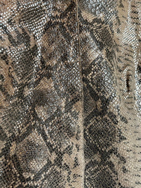 Y2K Faux Snakeskin Leather Jacket Indie Sleaze Glam Rock Moto - ML