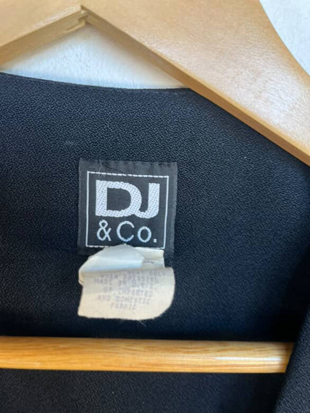 Vintage 80s–90s Black Cropped Blazer with Leopard Stripes Grunge Goth Punk Small