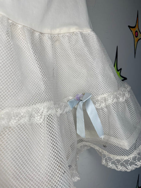 Crinoline Petticoat Skirt – Lace Bow Lolita Coquette Rococo Kawaii Babydoll XS