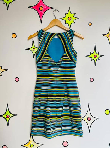 90s Silk Striped Mini Dress – Fairy Grunge Preppy – Laundry by Shelli Segal - 2