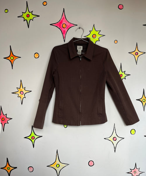 Vintage 90s GAP Zip Up Fairy Grunge Retro Moto Jacket Cotton Stretch Size 6