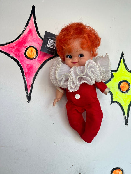 Vintage 1970s Cute Clown Doll Harlequin Just Clowns by Uneeda Oddity Collectible