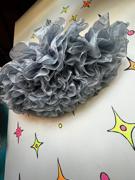 Vintage Square Dance Petticoat 50s Blue Poofy Crinoline Skirt Rockabilly Pinup M