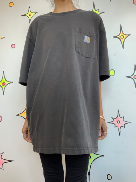 Vintage 90s Y2K Carhartt Gray Tee Grunge Streetwear Workwear Unisex T Shirt | XL