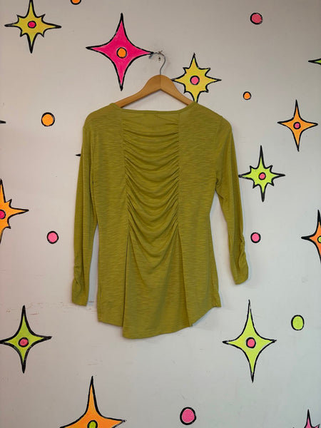 Y2K Chartreuse Zebra Print Tee | McBling Glam Animal Print Top Small