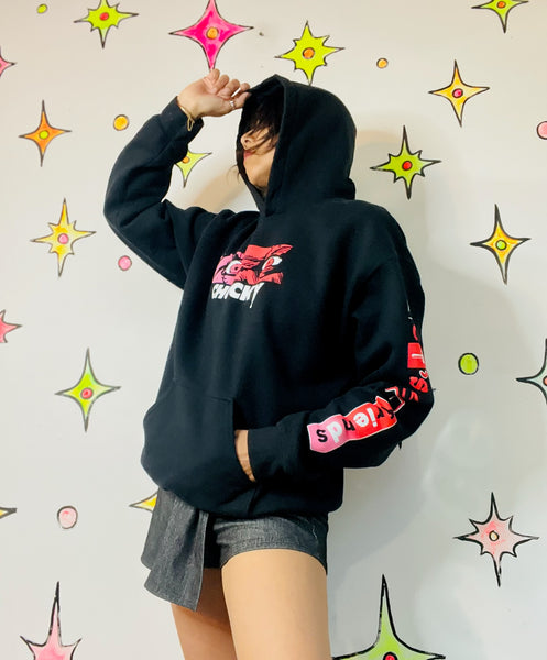 Vintage Y2K Black Mall Goth Chucky Horror Pullover Hoodie – Goth Streetwear – M