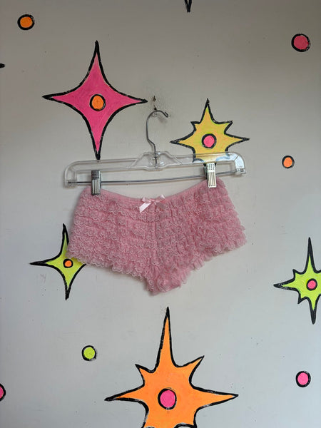 Pastel Pink Frilly Lace Bloomers Coquette Balletcore Ruffle Panties Babydoll S