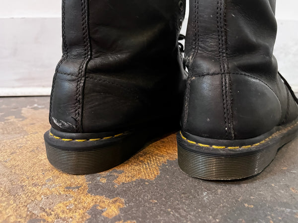 Black Doc Martens Boots | Men’s US 10 Leather Combat Boots | Grunge Punk Staple