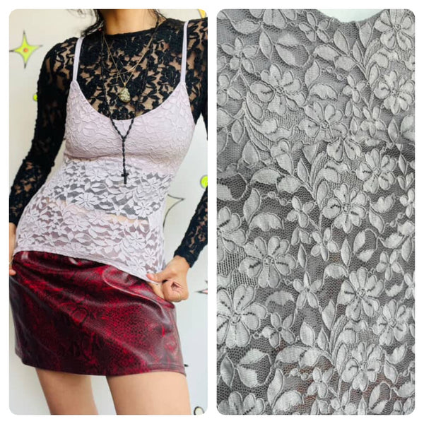 Vintage 90s Lilac Lace Camisole – Pastel Coquette Fairy Grunge Y2K Top – S