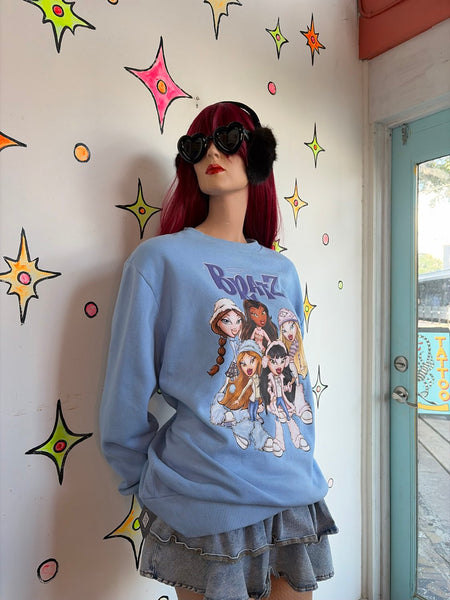Bratz Doll Pop Art Graphic Sweatshirt Y2K Dollcore Kawaii Pullover | M