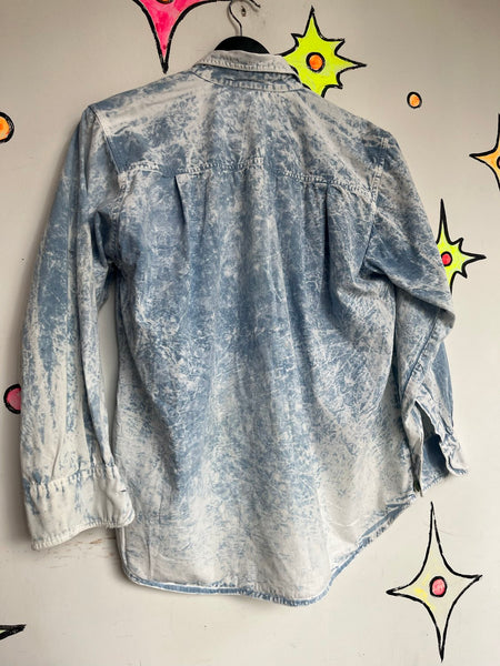 Vintage 80s Acid Wash Rainbow Fish T-Shirt MTO Maximalist Cotton Tee S