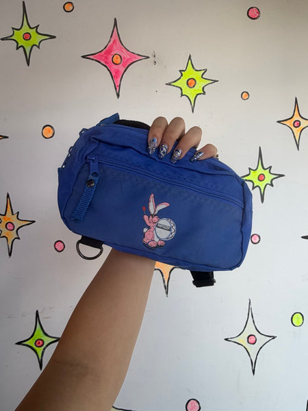 Vintage 80s 90s Energizer Bunny Blue 3-Zipper Fanny Pack Retro Festival