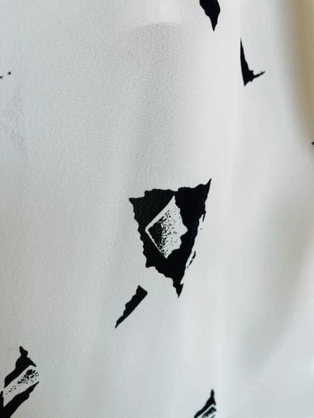 Vintage 70s/80s Boho Grunge Abstract Print Midi Skirt with Pockets – Small