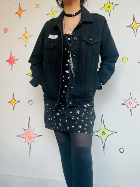 Kiki's Delivery Service Black Denim Jacket Studio Ghibli Witchy Goth Y2K Anime M
