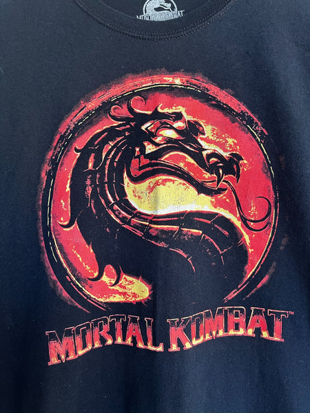 Y2K Mortal Kombat Dragon Tee Gamer Grunge Goth Graphic Novelty T-Shirt - M