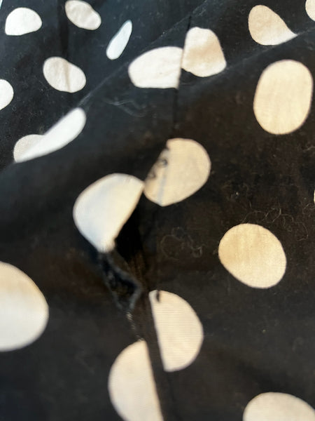 Vintage Retro 50s Style Black & White Polka Dot Halter Fit & Flare Swing Dress | L