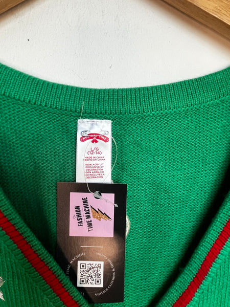 Vintage Ugly Christmas Vest Snowman Tacky X Mas Party Holiday Sweater Vest L