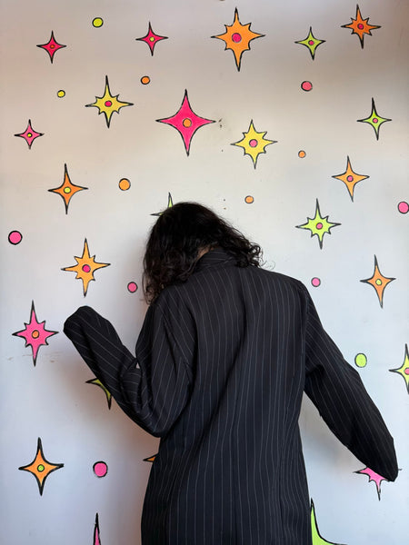 Vintage 80s 90s Pinstripe Blazer | Oversized Power Suit Office Siren Jacket M/L