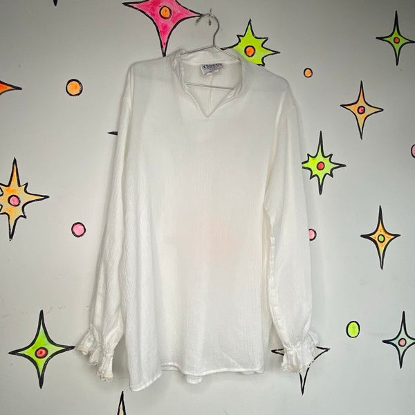 90s Ruffle Sleeve Vampire Pirate Poet Shirt Romantic Goth Ren Faire Steampunk L