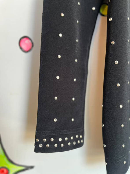Vintage 80s/90s Tadashi Shoji Black Studded Zip-Up Blazer | Jacket | Size S/M