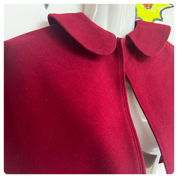 Vintage 1940s | Red Mini Caplet Cape Shrug