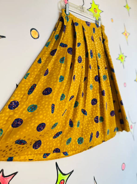 Vintage 80s Rainbow Silk Wearable Art Goddess Secretary Dress Set – Small