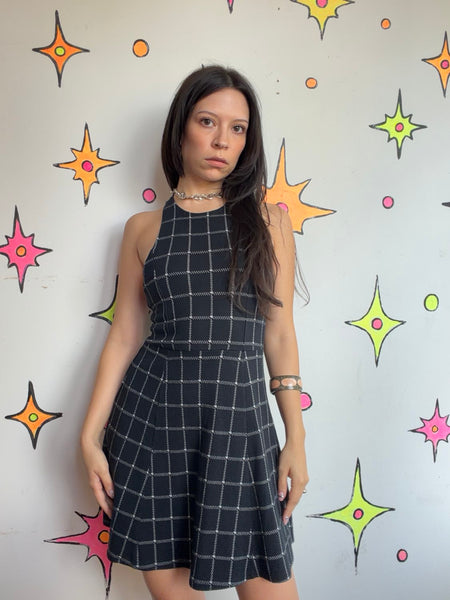 Y2K Abercrombie Black Mini Dress Dark Academia Coquette Preppy Mall Goth XS