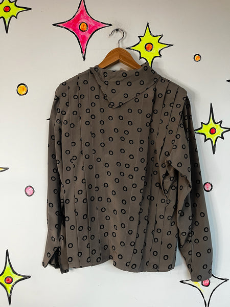 Vintage 1980s Glam Emanuel Ungaro Silk Wearable Art Designer Blouse