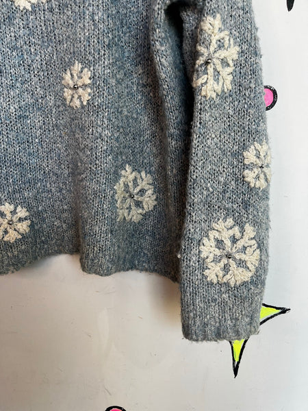 Vintage Teddy Bear Christmas Sweater Ugly Tacky Holiday Blue XL Novelty