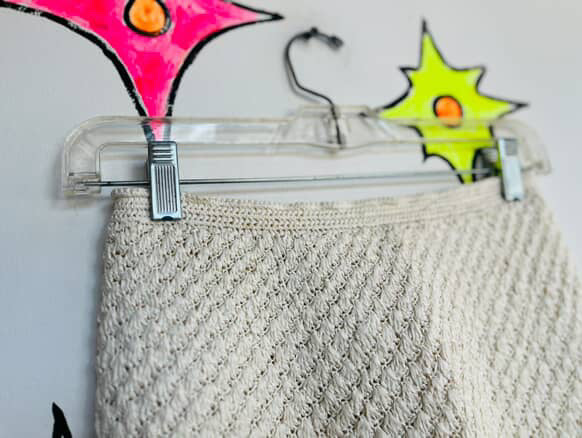 Vintage Keita Maruyama Tokyo Japanese Raffia Straw Woven Off-White Swing Skirt S