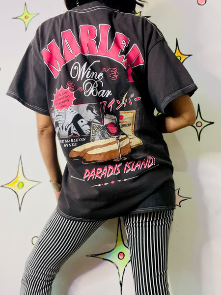 Soft Vintage Japanese Souvenir Tee Bar Shirt Graphic T-Shirt - Grunge Novelty L