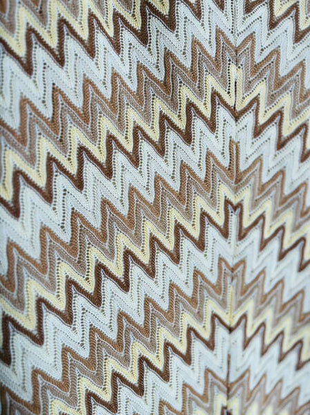 90s Y2K Earth-Tone Zigzag Embroidered Halter Dress - Fairy Grunge - Sz 4