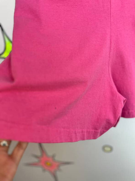 Vintage Totally 80s 90s Hot Pink Retro Overalls Playsuit | Party Outfit | Size M
