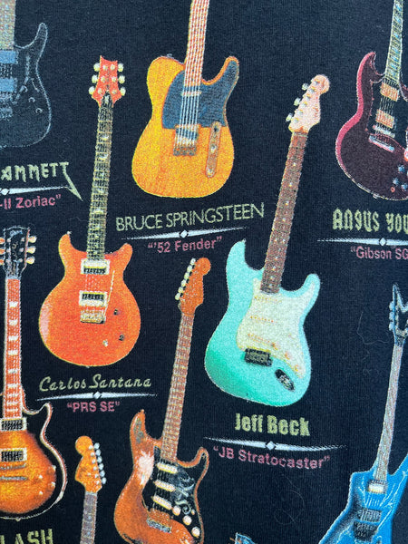 Vintage Black Rock N Roll Guitar Heaven Tee | Boho Grunge Band T Shirt | Size XL