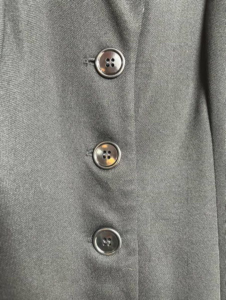 Vintage 60s 70s Black & White Groovy Striped MOD Top - Dagger Collar - Small