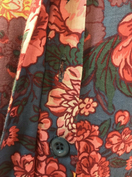 VTG 80s Laura Ashley Boho Prairie Romantic Victorian Floral Party Midi Dress 10
