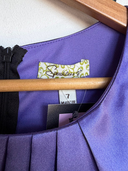 90s Y2K Purple Black Preppy Dress | Mall Goth Dark Academia Office Siren