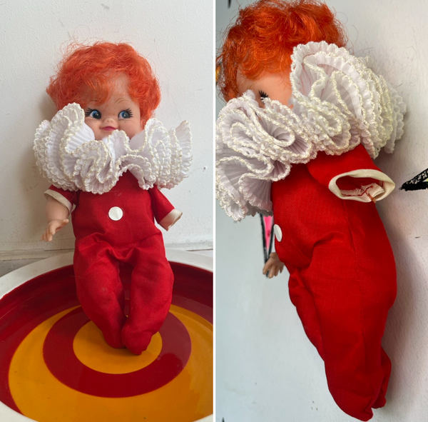 Vintage 1970s Cute Clown Doll Harlequin Just Clowns by Uneeda Oddity Collectible