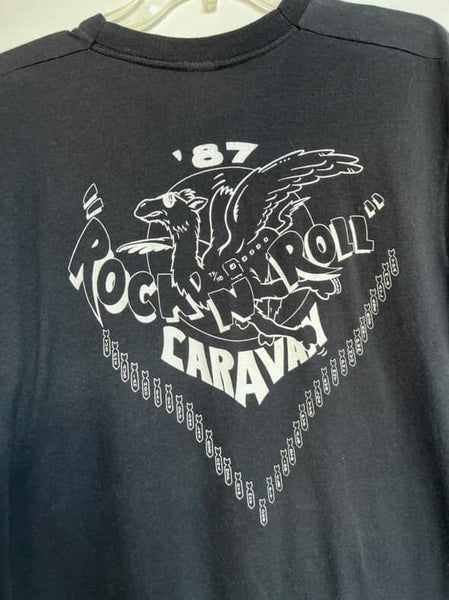 Vintage Tom Petty & The Heartbreakers Rock N Roll Caravan 1987 Tour T-Shirt - M