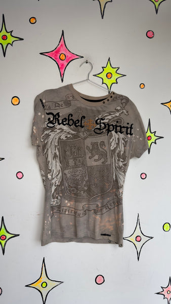 Rebel Spirit Tattoo Print Tee Y2K Indie Sleaze Graphic T Shirt Edgy Streetwear XL