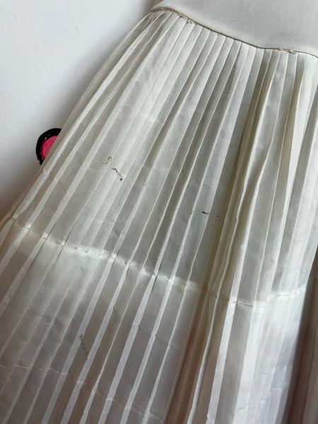 Vintage White Pink Crinoline Ruffles Layered Lace Coquette Babydoll Petticoat M