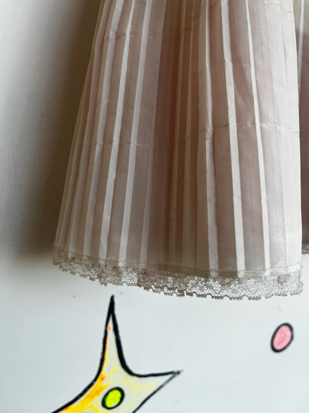 Vintage White Pink Crinoline Ruffles Layered Lace Coquette Babydoll Petticoat M