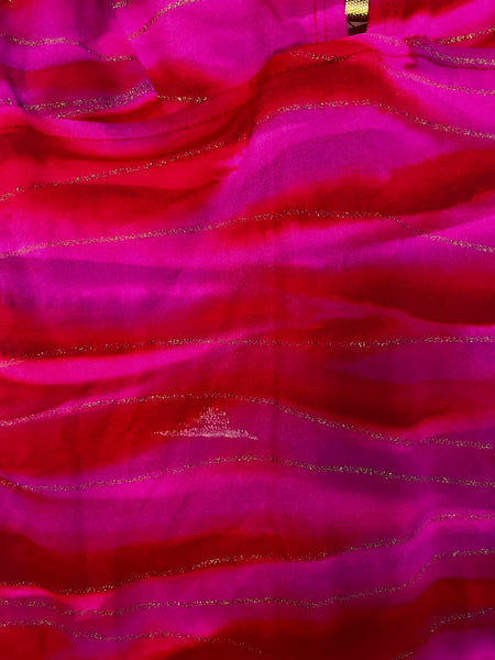 Vintage 90s Hot Pink & Gold Swimsuit One Piece High Cut Retro Neon / Bodysuit ML