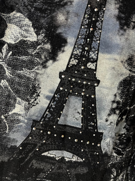 Y2K Grunge Paris Tattoo Print Tee Fairy Grunge Goth Romantic Vintage T-Shirt XL
