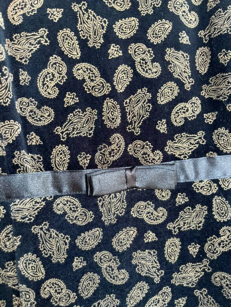 Vintage 90s Does 60s Paisley Velvet Mini Dress - Mod Boho Grunge Party Dress - S/M