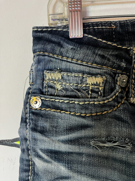 Y2K Denim Jeans – Embellished Low-Rise Flare – Indie Sleaze / Fairy Grunge – 26