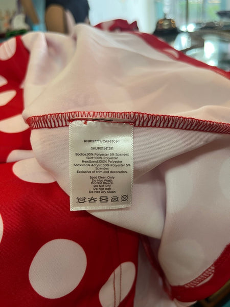 Minnie Mouse Costume Red Polka Dot Dress Disney Kawaii Cosplay Outfit – L 12/14