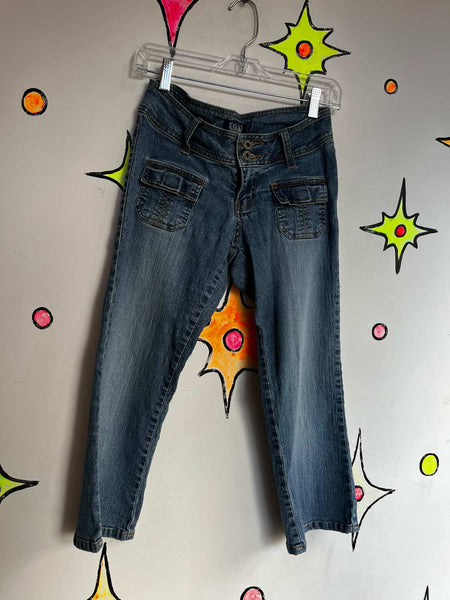 Vintage Y2K Stretch Denim Capri Pants | Low Rise Jeans | Fairy Grunge | Size 5