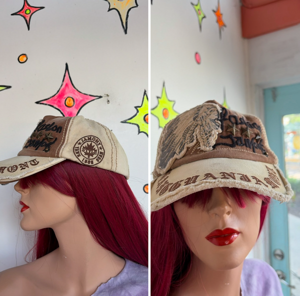 Vintage Y2K Embellished Cotton Cap Cyber Baddie Skater Streetwear Hat