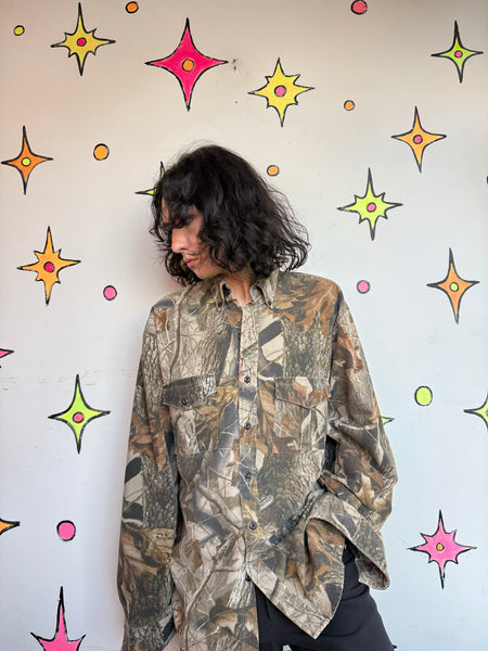Camo Shirt Jacket Gorpcore Grunge Oversized Utility Skater Streetwear | XL
